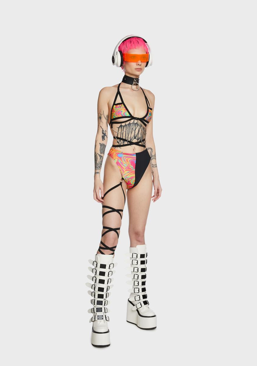 All The Glow Cage Chain Top