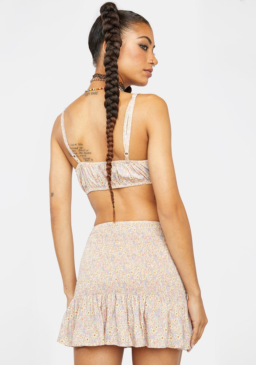 70s Prairie Girl Floral Rylee Mini Skirt