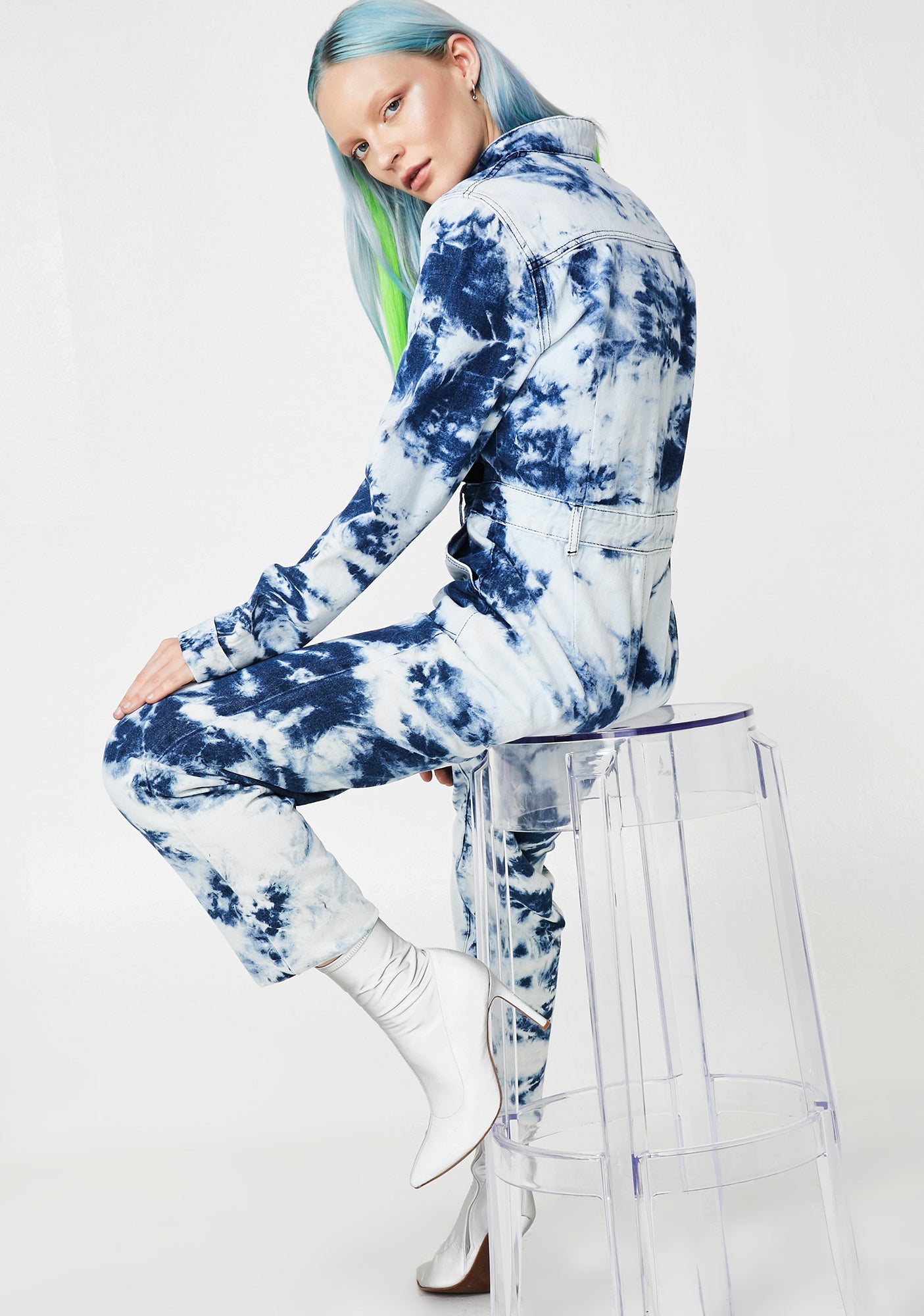 Acid Wash Blue Denim Boilersuit