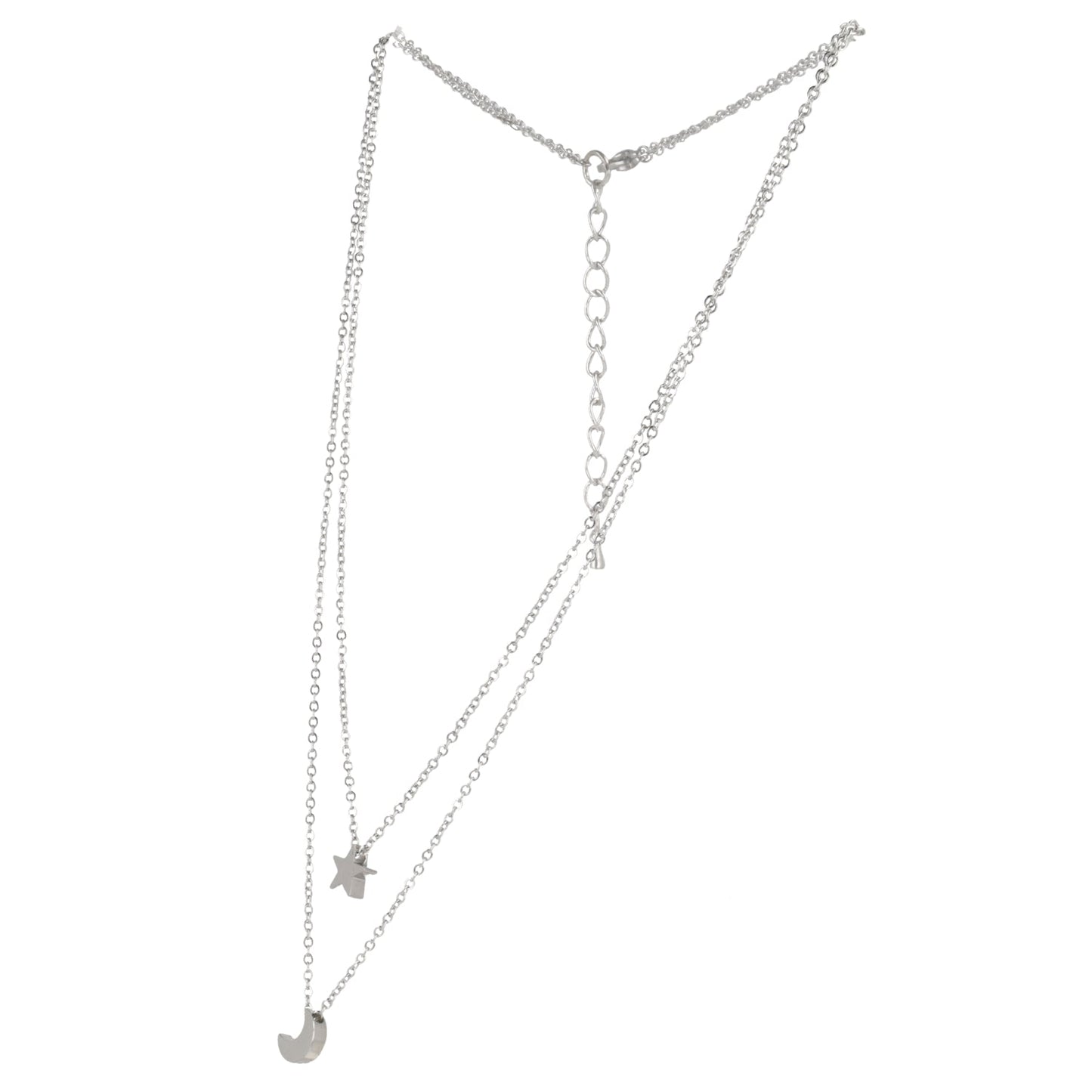 Double Chain Star & Moon Necklace