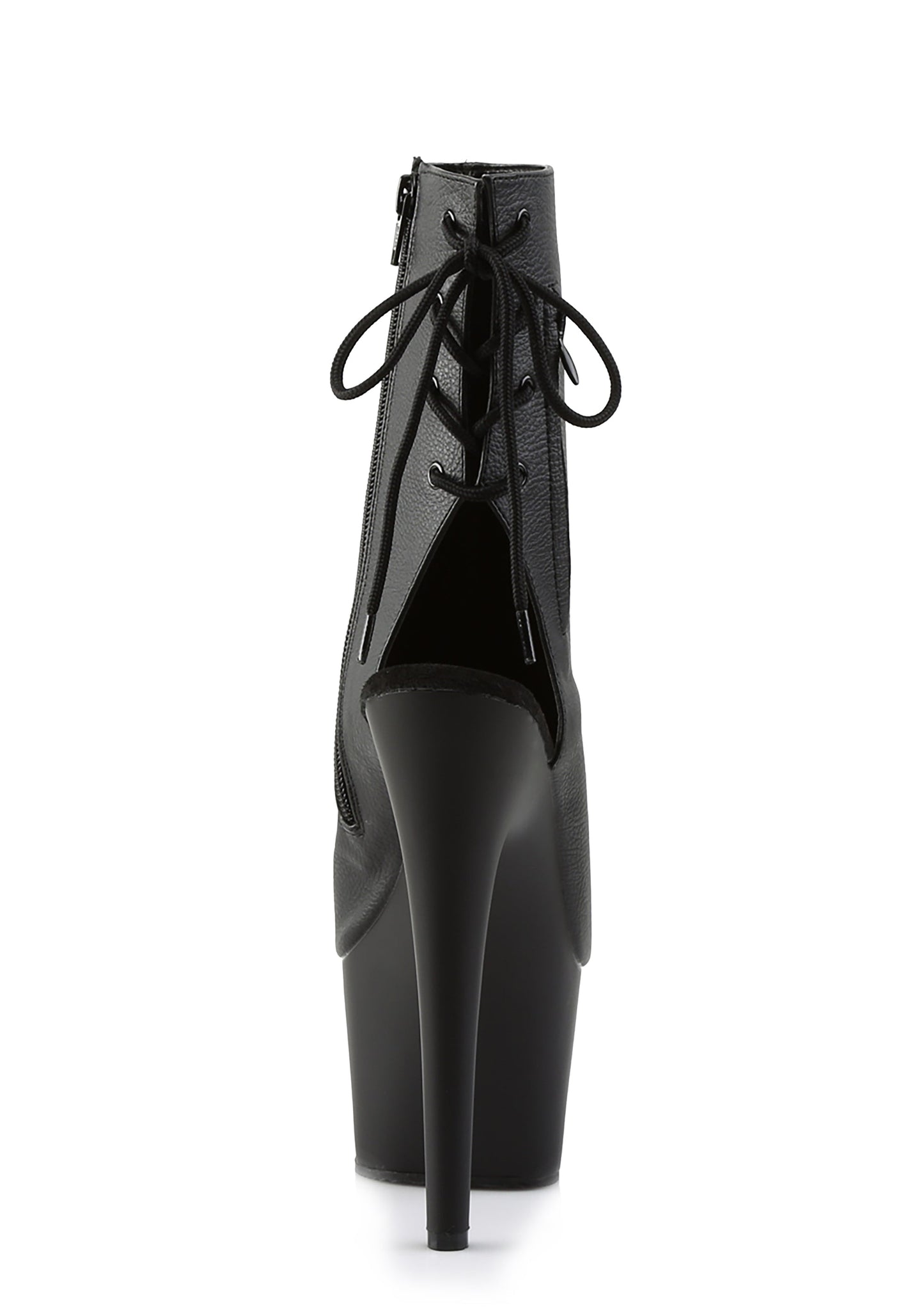 Adore-1018 Platform Ankle Boots-Black PU