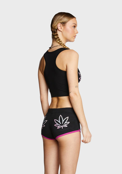 420 Crop Racerback Tank