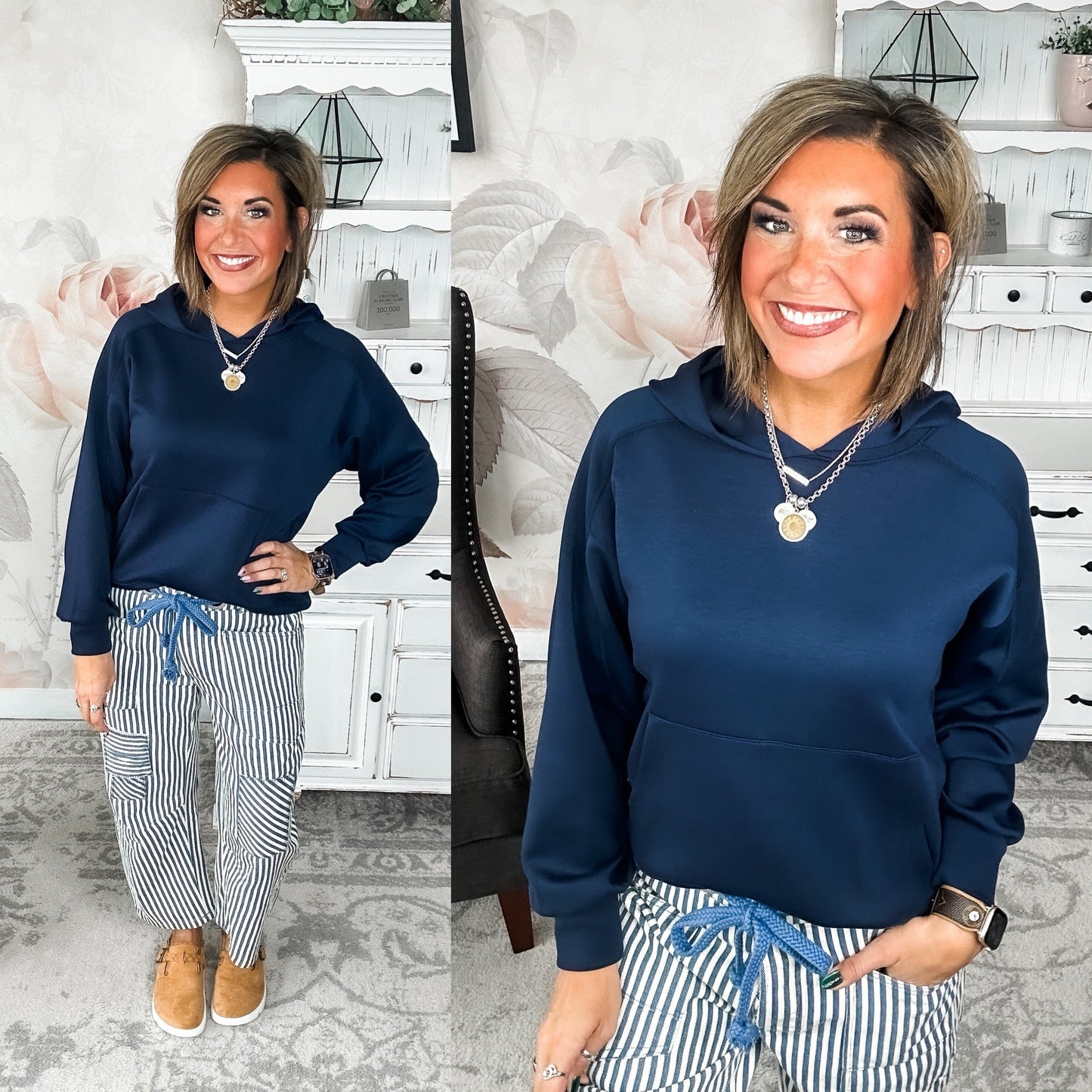 Charmed On The Weekend Hoodie - Navy