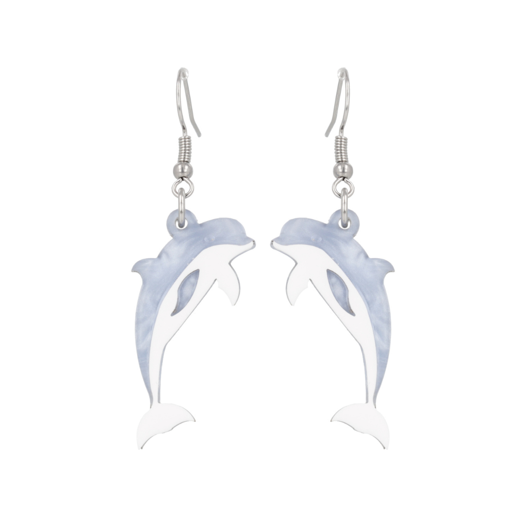 Dolphinitely Maybe Earrings (Marble)