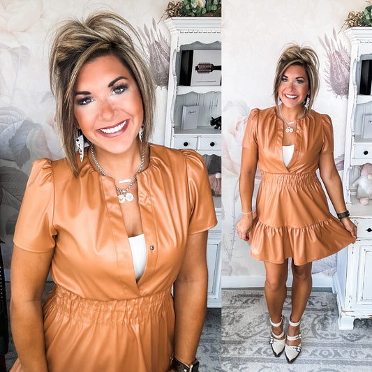 Figure Us Out Vegan Leather Dress