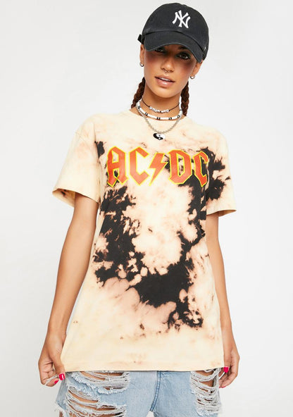 AC/DC Tie Dye Graphic Tee