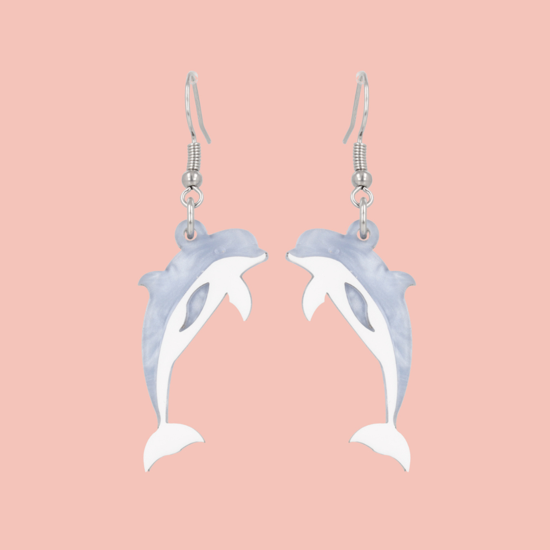 Dolphinitely Maybe Earrings (Marble)