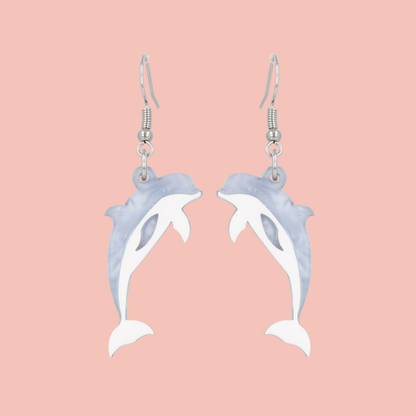 Dolphinitely Maybe Earrings (Marble)