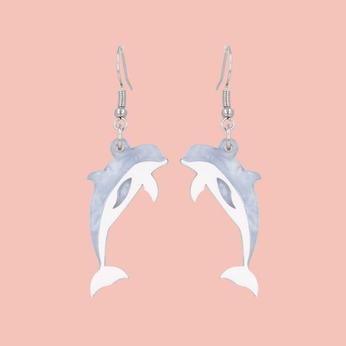 Dolphinitely Maybe Earrings (Marble)