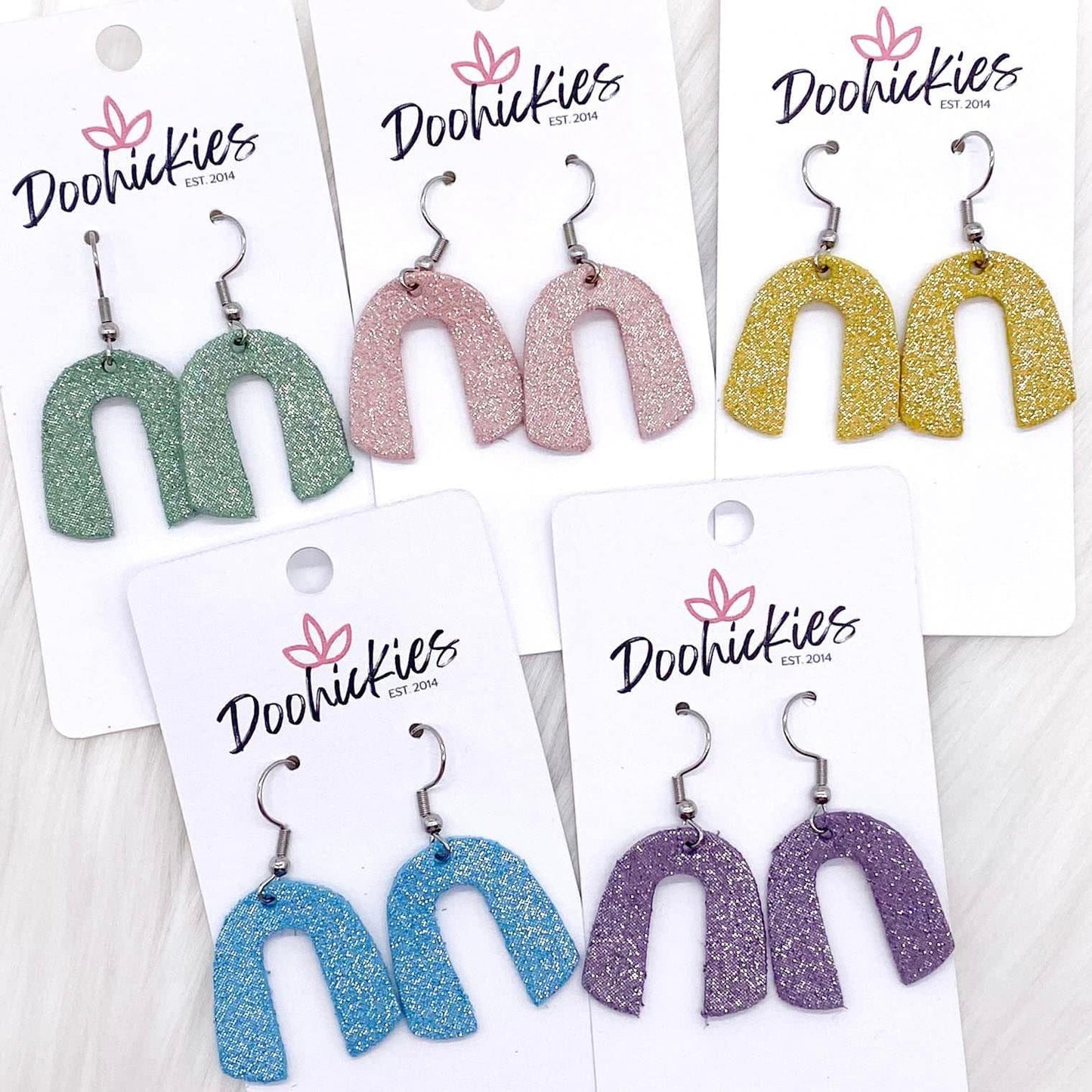 1.5" Lil' Aurora Shimmer Rainbow Earrings - Green