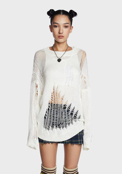 Absolute Trend Distressed Sweater