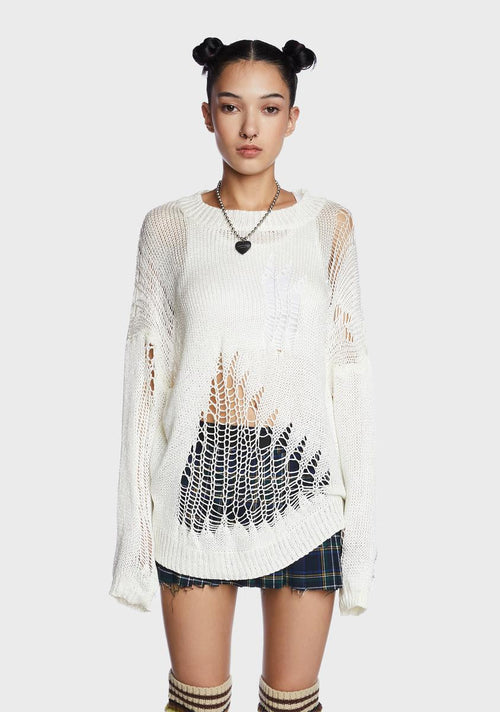 Absolute Trend Distressed Sweater