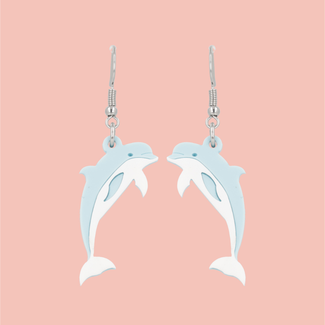 Dolphinitely Maybe Earrings (Light Blue)