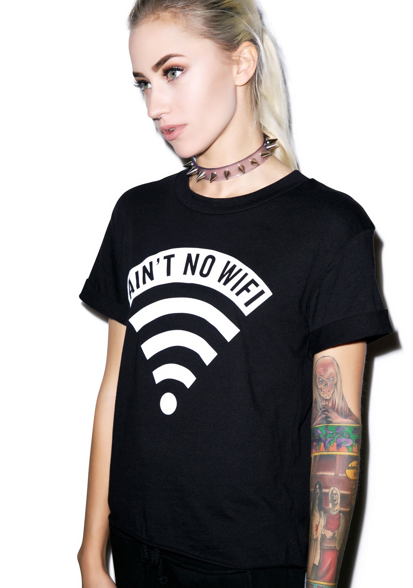 Aint No Wifi Crop Tee