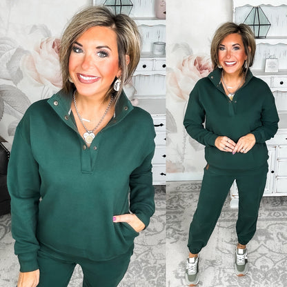 Ampersand Avenue Never Better Button Top - Forest Green