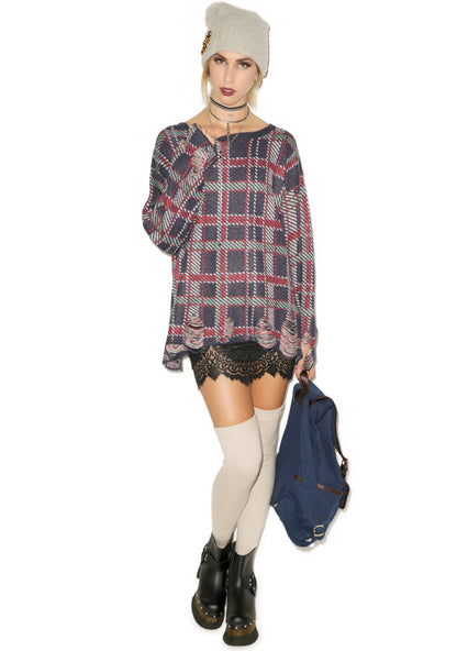 All Over Plaid Tight Knit
