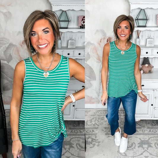As Fast As I Can Tank - Kelly Green/Off White