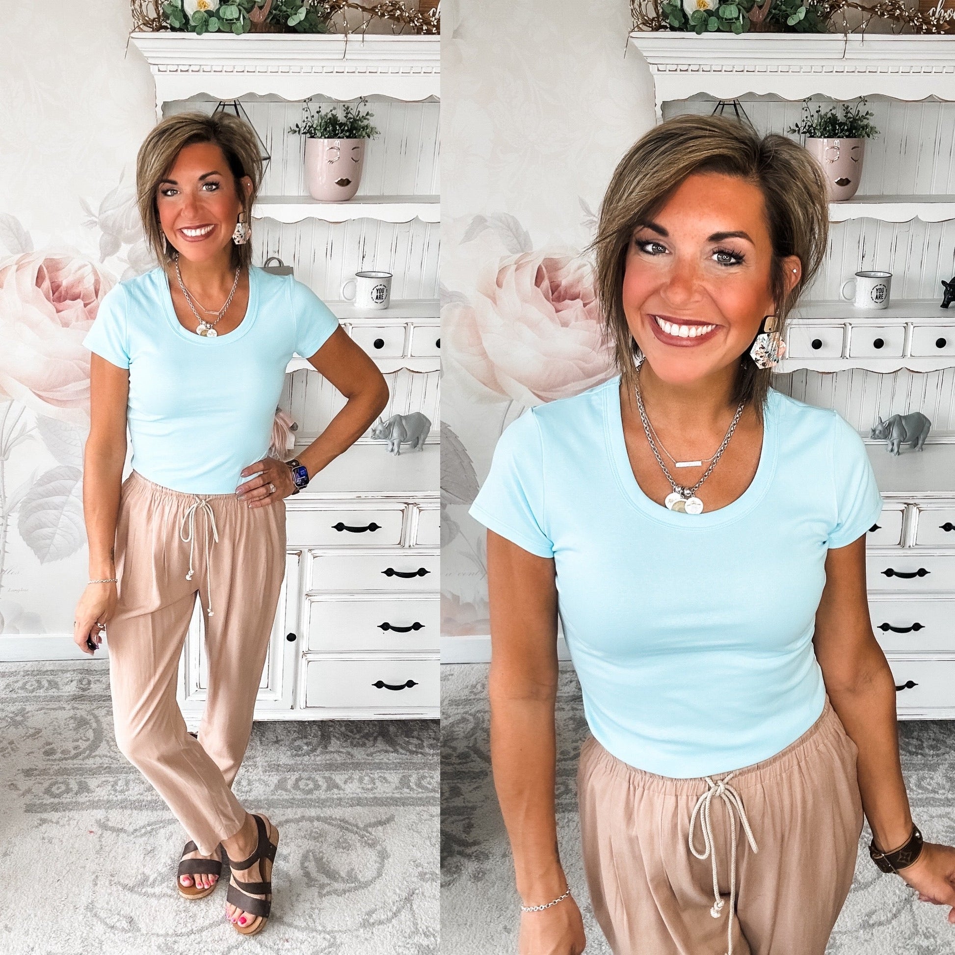 Could Go Back Short Sleeve Tee - Light Blue