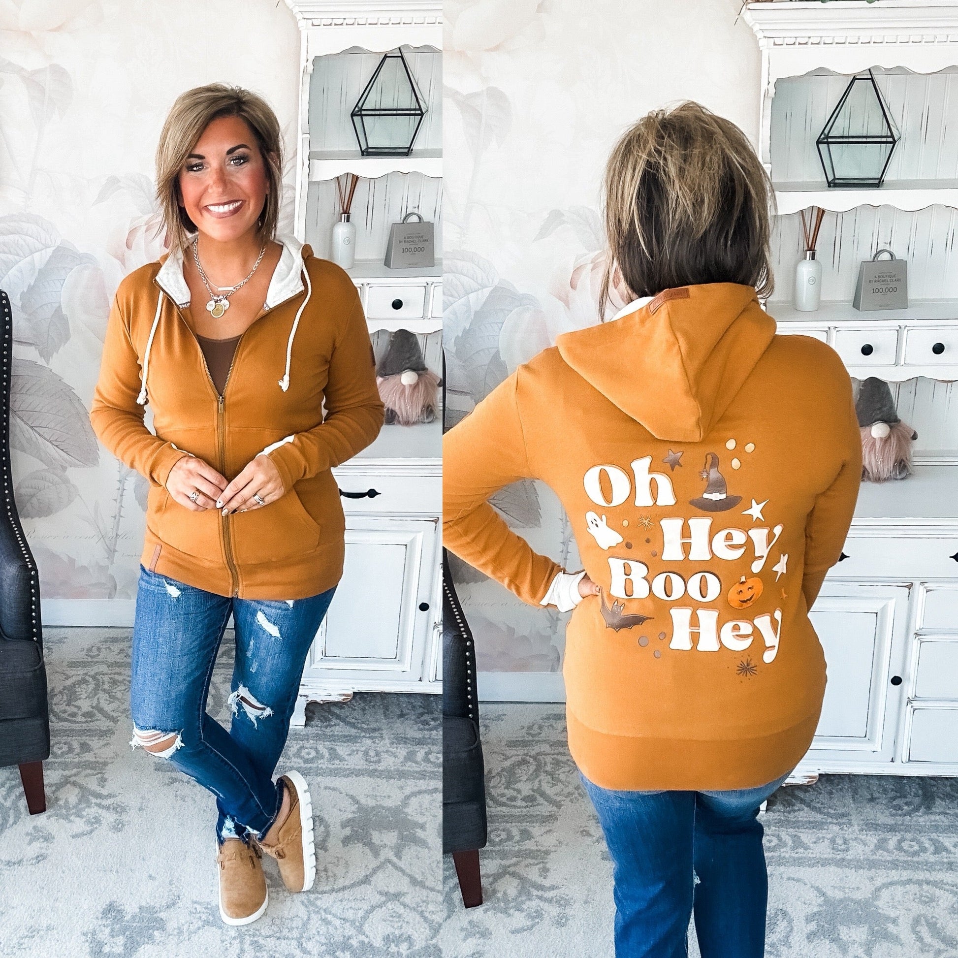 Ampersand Avenue Fullzip Sweatshirt Hey Boo Hey