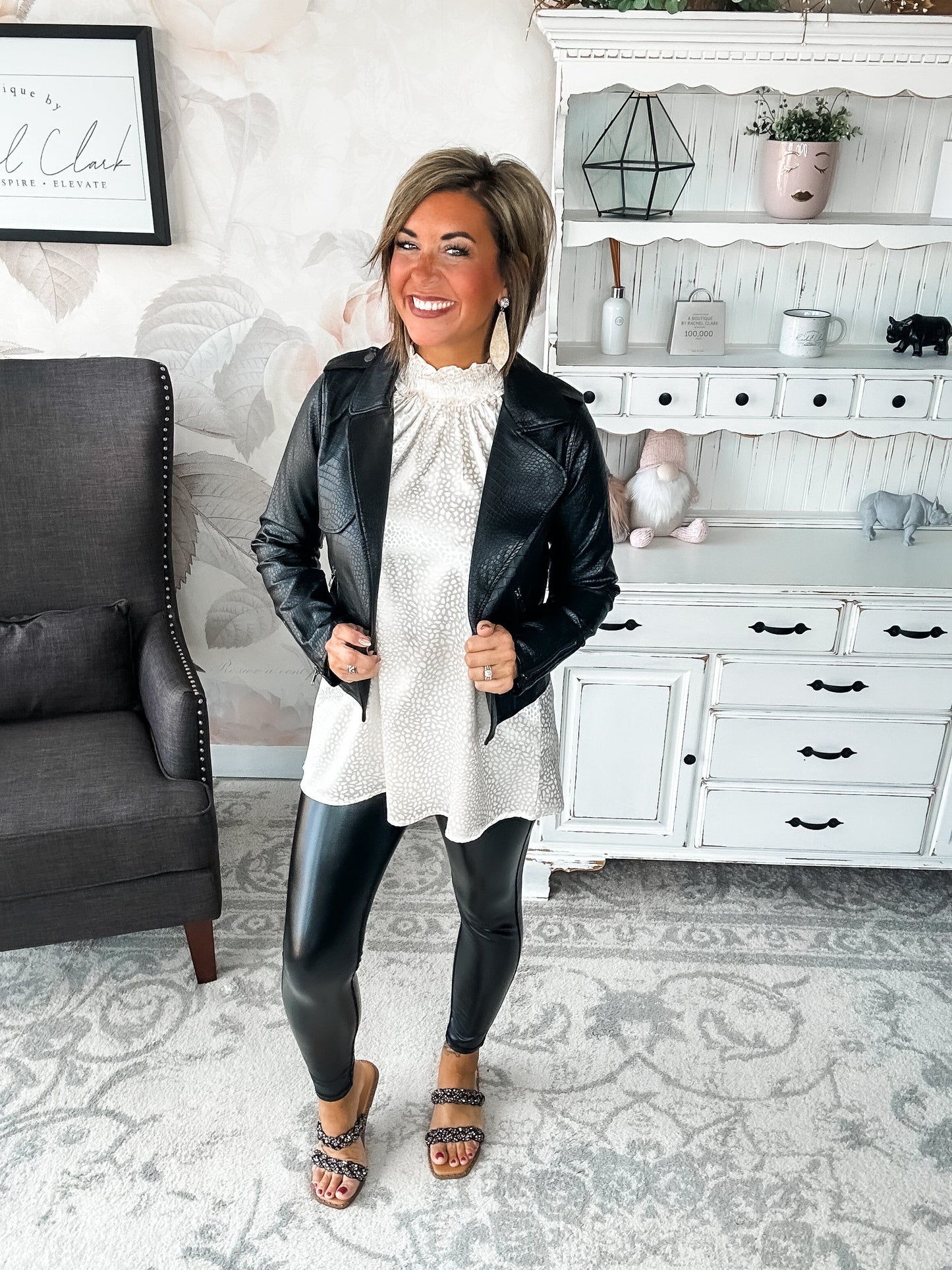 Free to Go Vegan Leather Biker Jacket