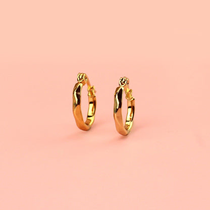Diamond Cut Hoop Earrings (Gold Plated)