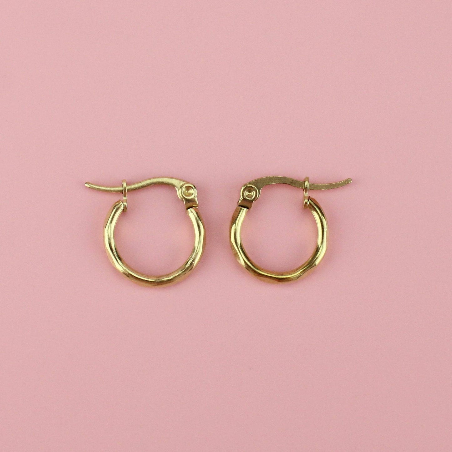 Diamond Cut Hoop Earrings (Gold Plated)