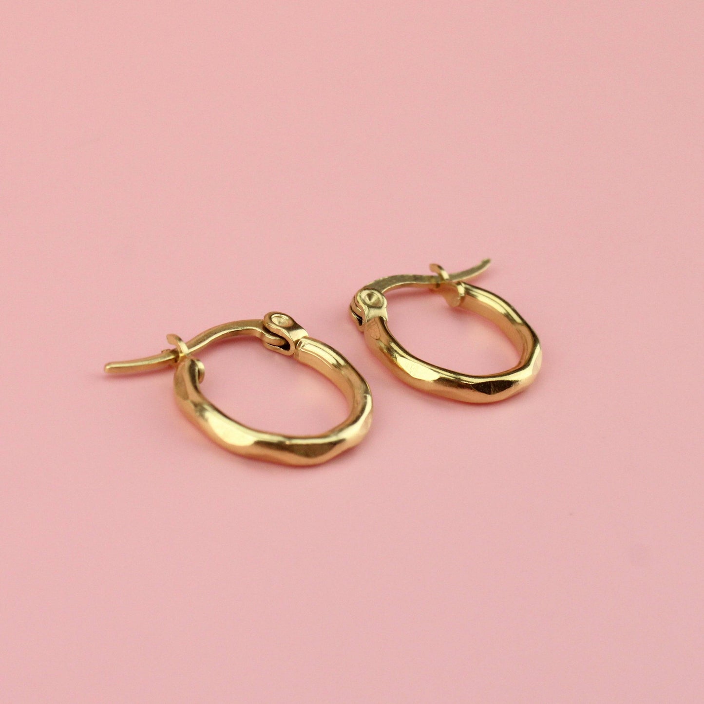 Diamond Cut Hoop Earrings (Gold Plated)