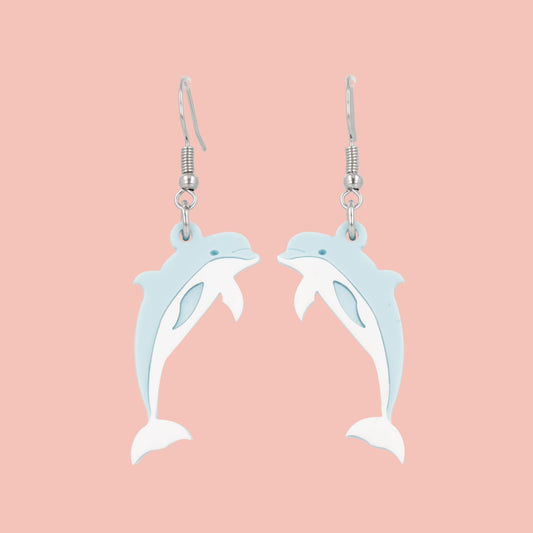 Dolphinitely Maybe Earrings (Light Blue)