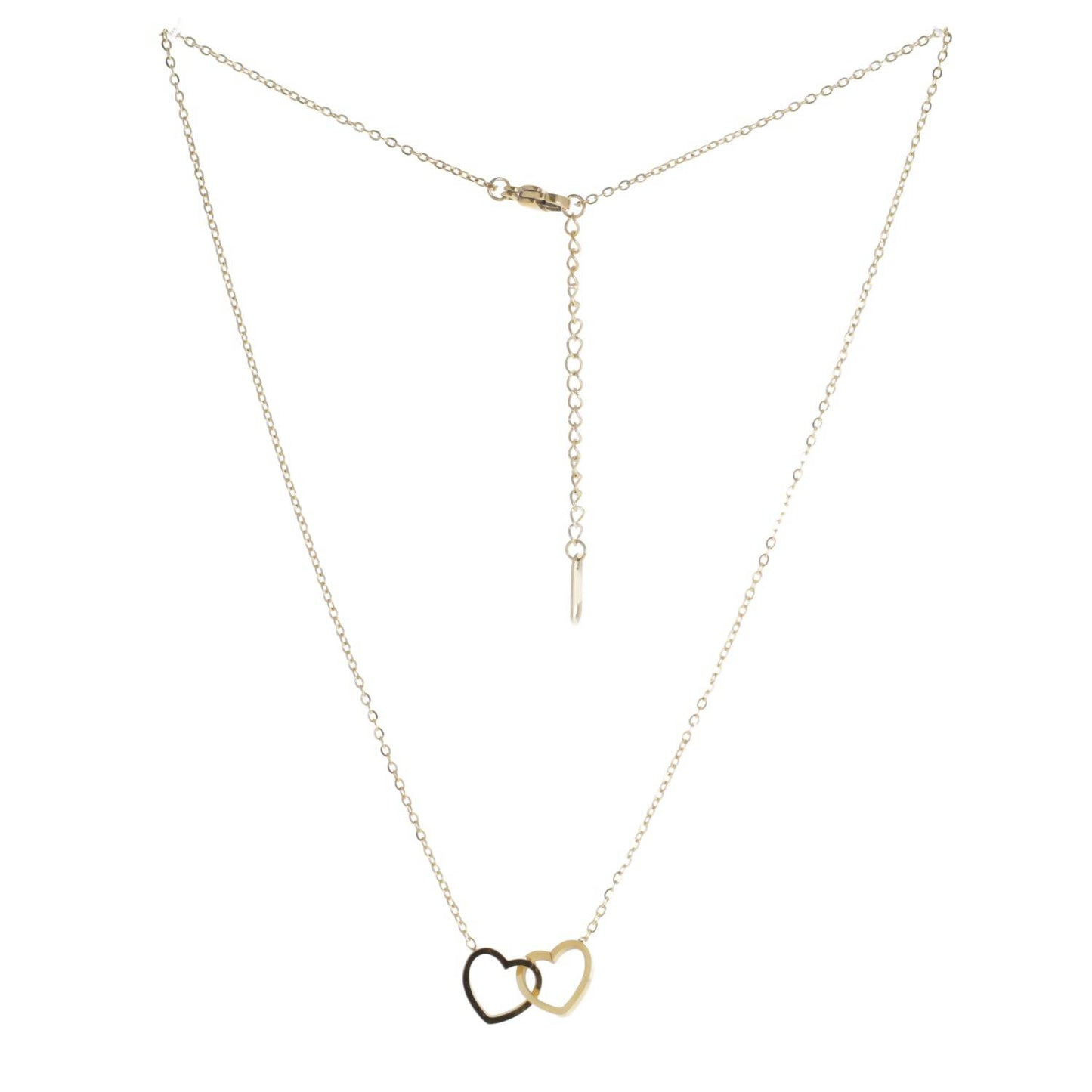 Double Heart Necklace (Gold Plated)
