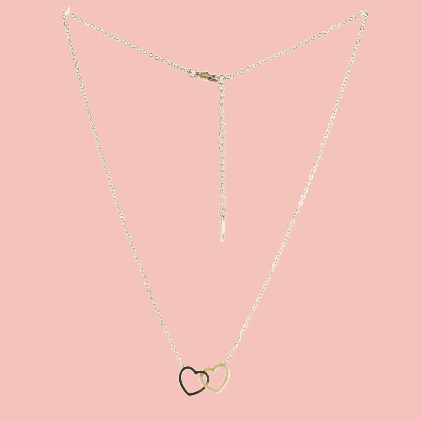 Double Heart Necklace (Gold Plated)