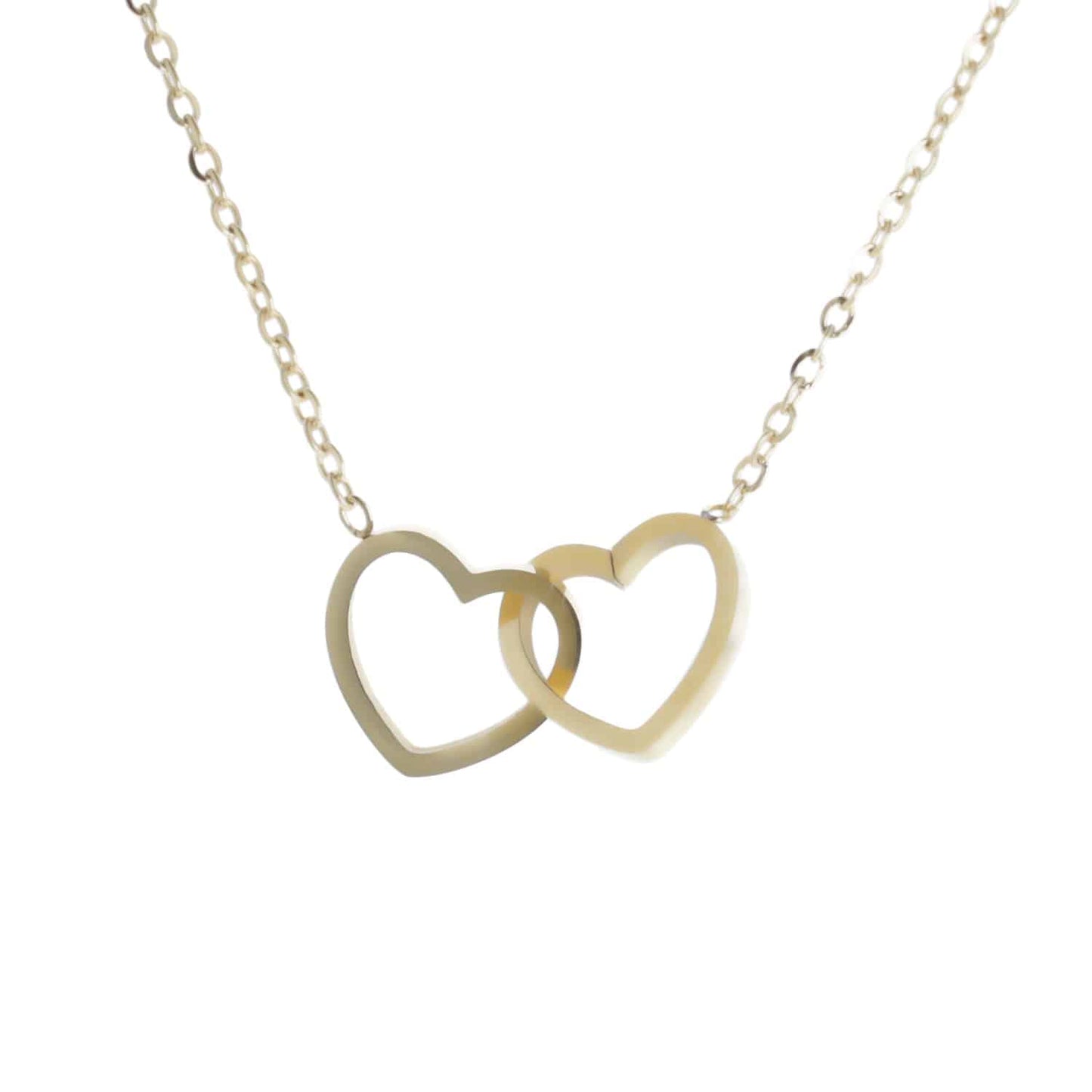 Double Heart Necklace (Gold Plated)