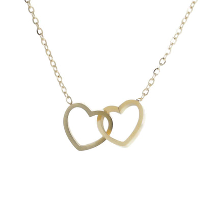 Double Heart Necklace (Gold Plated)