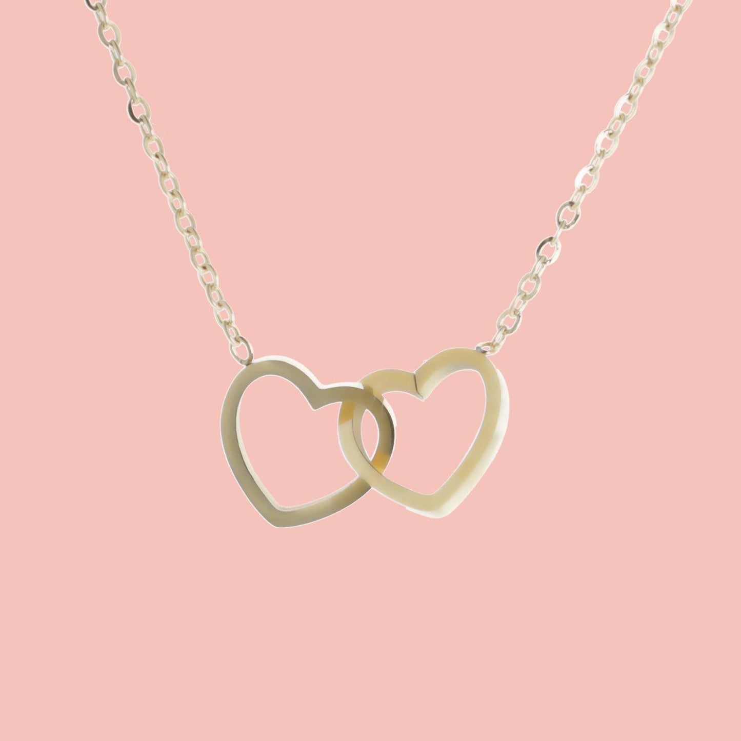 Double Heart Necklace (Gold Plated)