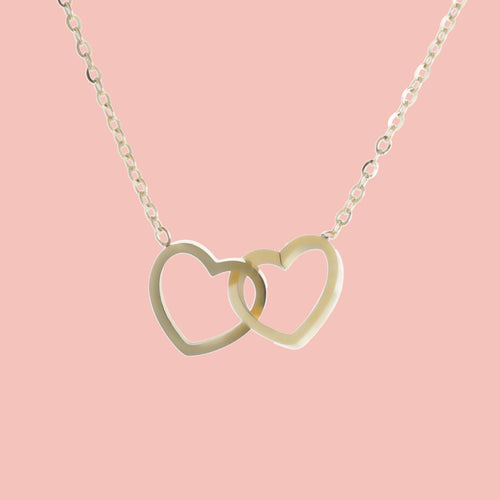 Double Heart Necklace (Gold Plated)