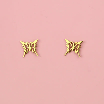 Ethereal Butterfly Stud Earrings (Gold Plated)