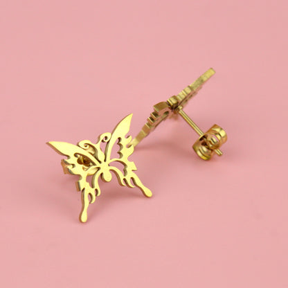 Ethereal Butterfly Stud Earrings (Gold Plated)