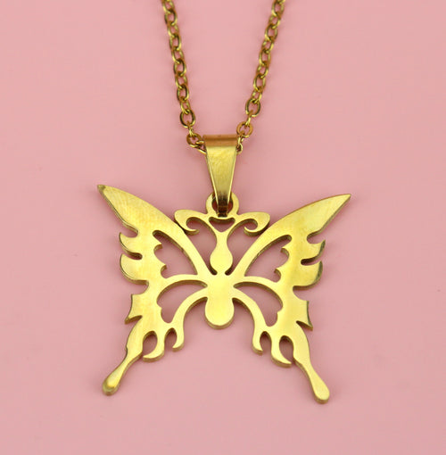 Ethereal Butterfly Necklace (Gold Plated)