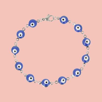 Evil Eye Bracelet In Bright Blue