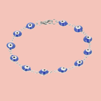 Evil Eye Bracelet In Bright Blue