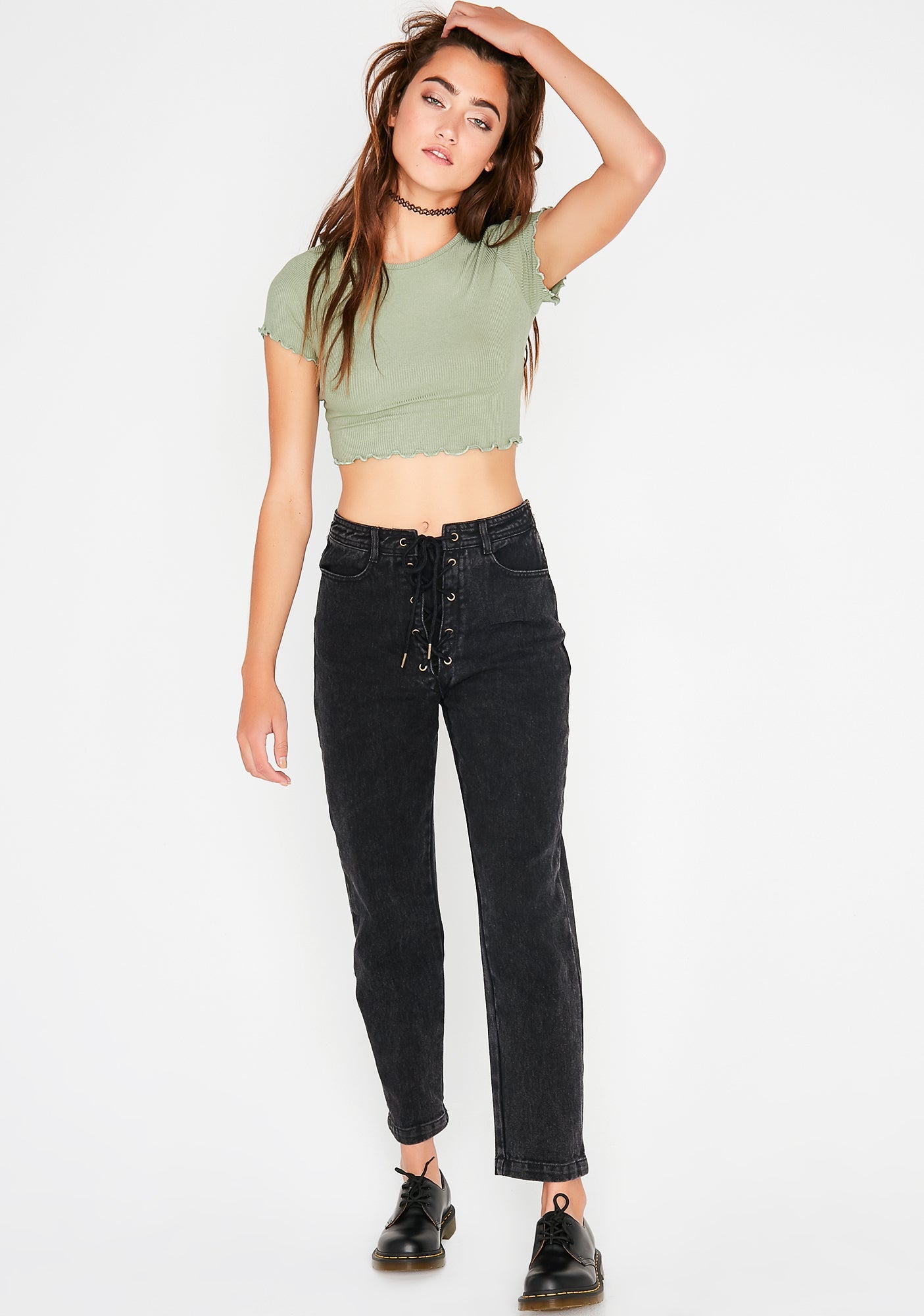 All That Werk Ruffle Crop Tee