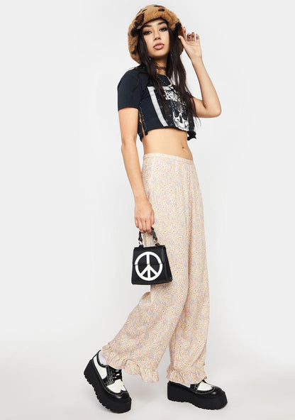 70s Prairie Girl Floral Bianca Culotte Trousers