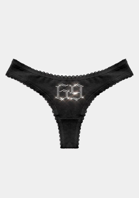 69 Rhinestone Thong