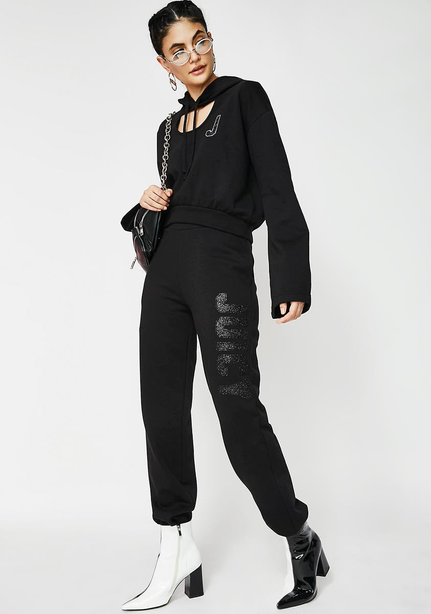 09 Glitter Logo Fleece Pants