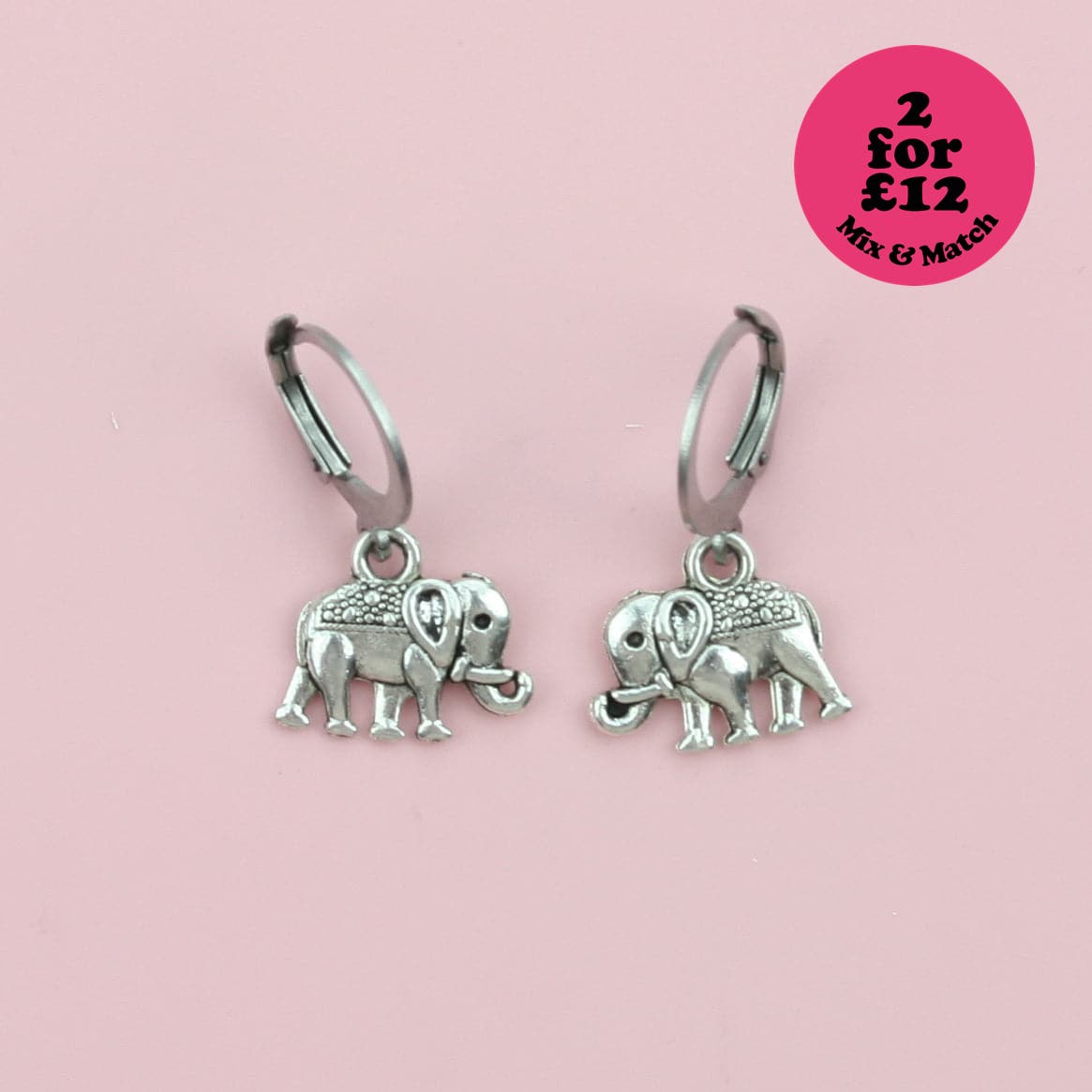 Elephant Hoop Earrings
