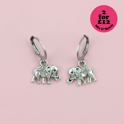 Elephant Hoop Earrings