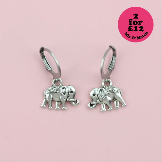 Elephant Hoop Earrings