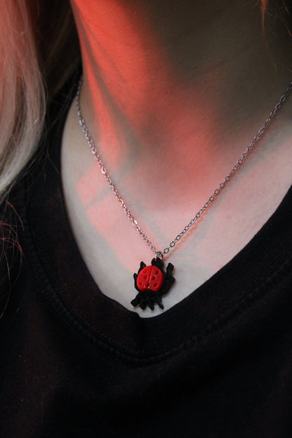 Dotty For You Ladybird Necklace - Bright Red