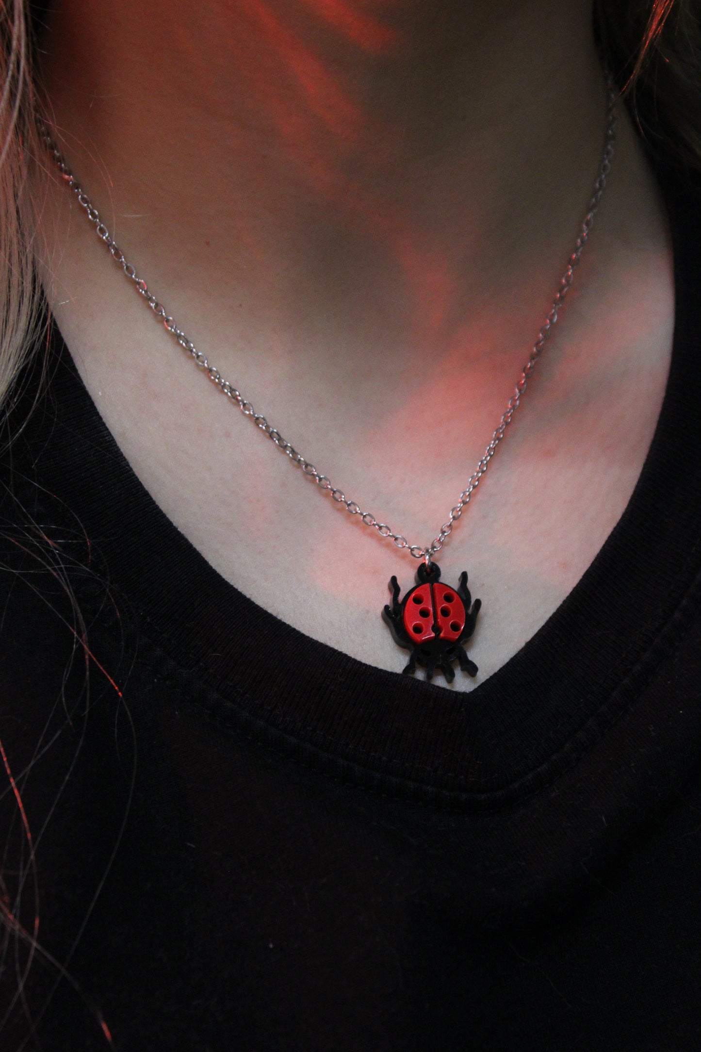 Dotty For You Ladybird Necklace - Bright Red