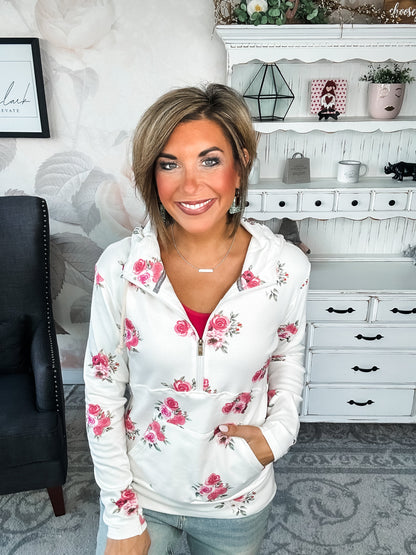 Ampersand Avenue Halfzip Sweatshirt - Garden Bloom