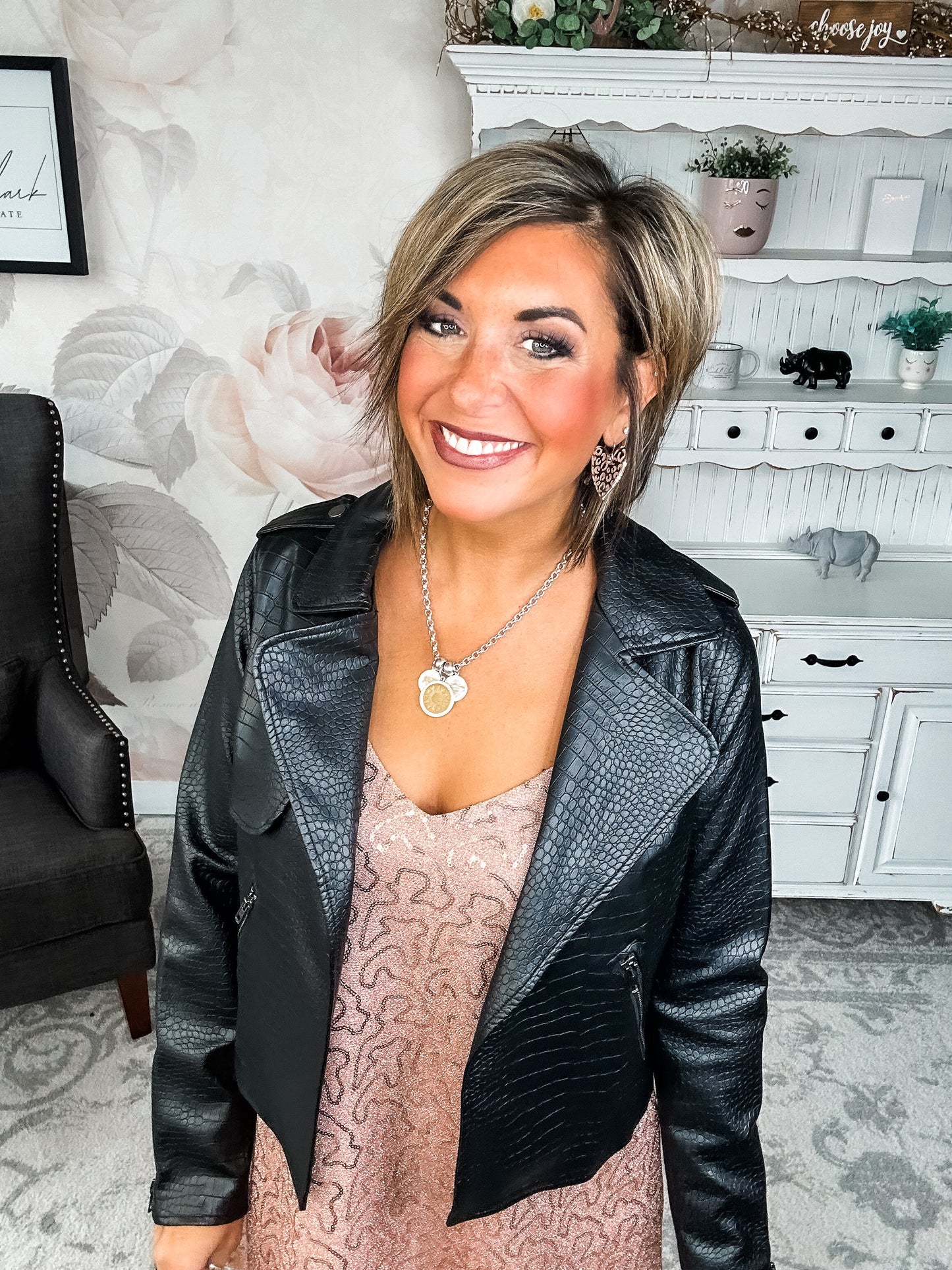 Free to Go Vegan Leather Biker Jacket